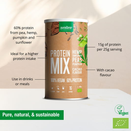 Purasana Protein Mix – Pea, Sunflower, Hemp & Pumpkin - Cacao